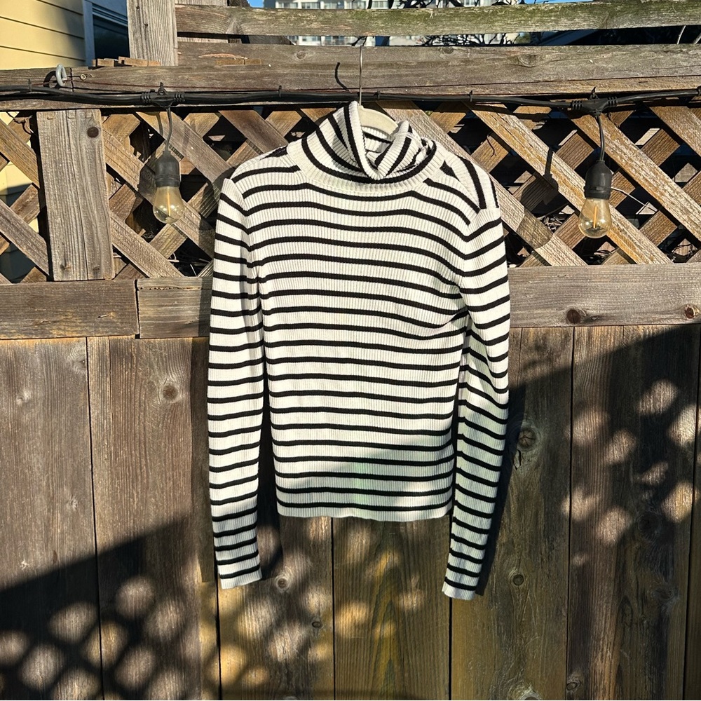 Topshop Black and White Striped Sweater
